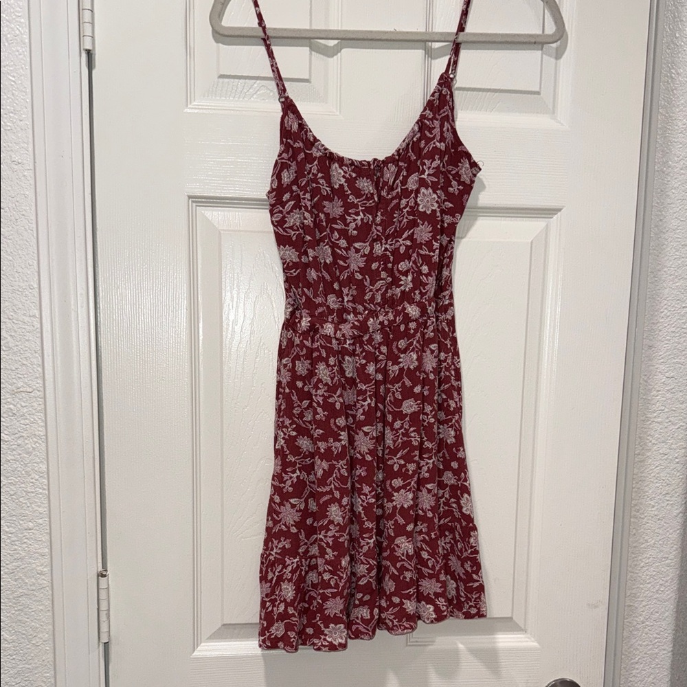 Abercrombie & Fitch Burgundy Floral Mini Dress